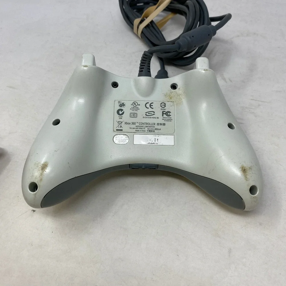 Microsoft Xbox 360 Wired Controller‎ White Official OEM Gamepad Untested